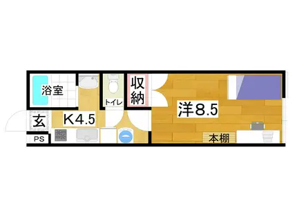 グリーンヒル(1K/1階)の間取り写真