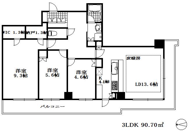 ザ・パークハウス神戸ハーバーランドタワー(3LDK/20階)の間取り写真