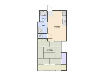 ひまわりビル(1DK/2階)の間取り写真