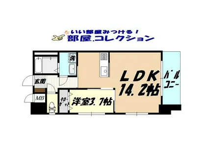 ERIOS COURT 中津口(1LDK/10階)の間取り写真