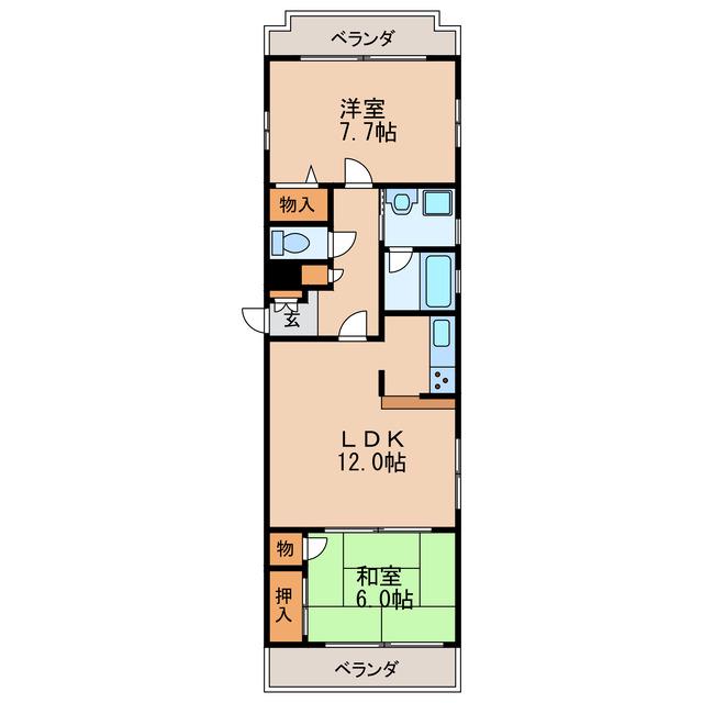 マ・メゾン(2LDK/1階)の間取り写真