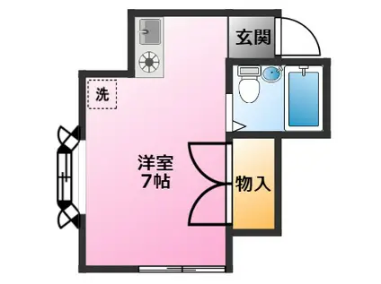 コンフォートウィンド(ワンルーム/2階)の間取り写真