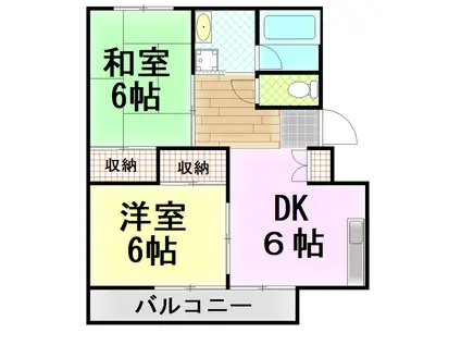 サンリーフマンション(2DK/2階)の間取り写真