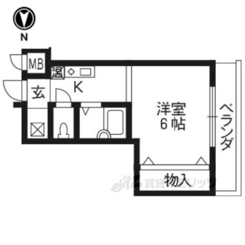 プランドール(1K/2階)の間取り写真