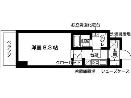 クローバーハイムII(1K/1階)の間取り写真
