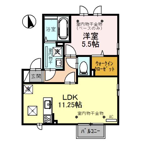 DH・EUIピュア A(1LDK/1階)の間取り写真