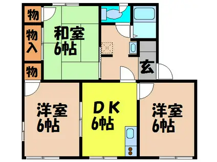 ネオハイツC(3DK/1階)の間取り写真