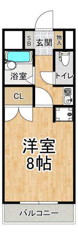エスポワール大津和(1K/5階)の間取り写真
