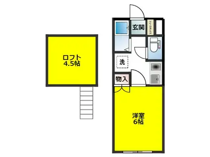 メゾンアキ(1K/1階)の間取り写真