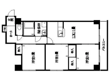 OHーAN(3LDK/4階)の間取り写真