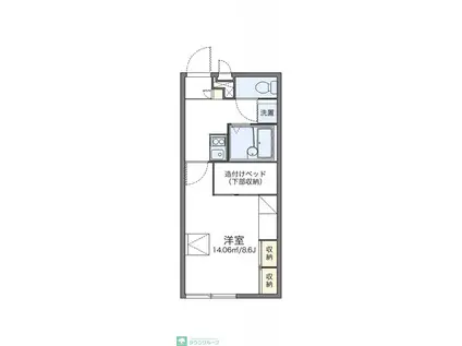 レオパレスアルファ(1K/1階)の間取り写真