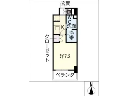 MARCHE I(1K/6階)の間取り写真