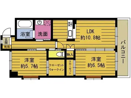 RINT7(2LDK/13階)の間取り写真