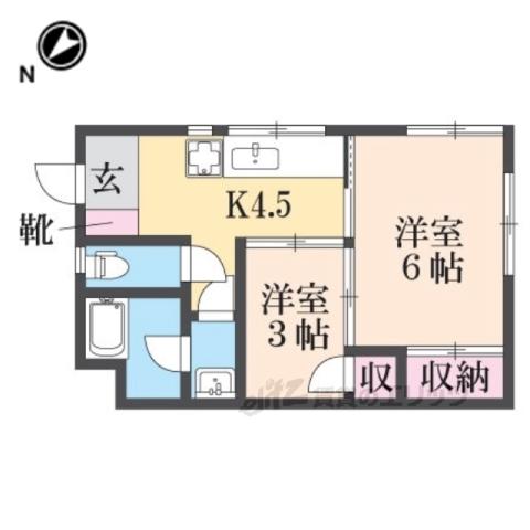 コーポ華(2K/3階)の間取り写真