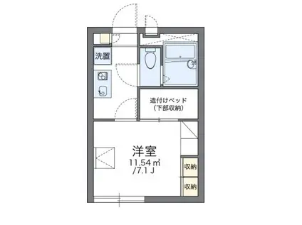 レオパレスプランドールII(1K/1階)の間取り写真