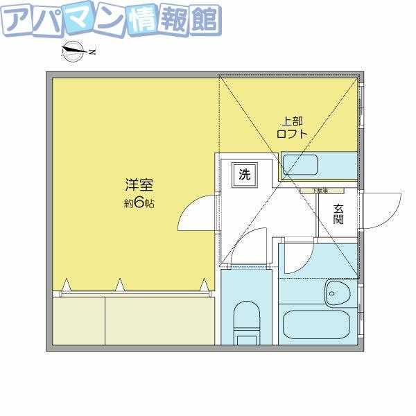 グリーンシェル五十嵐(ワンルーム/2階)の間取り写真