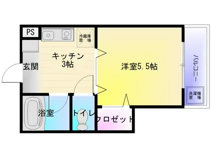 プレアール八尾本町(1K/2階)の間取り写真