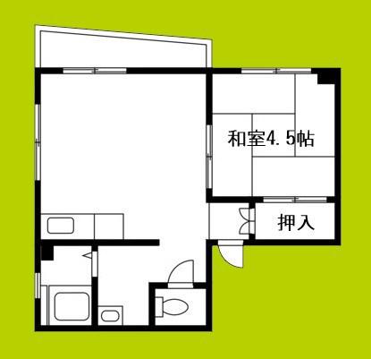 フォンテーヌNO.5(1DK/4階)の間取り写真
