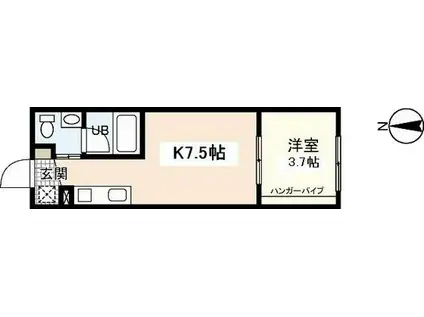 エストレビータ(1K/3階)の間取り写真