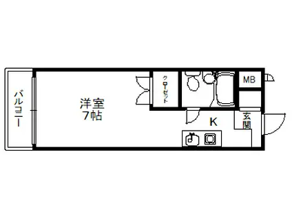 メゾン・ド・六甲パートⅤ(ワンルーム/2階)の間取り写真