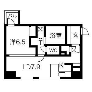 WOB NISHIUMEDA(1LDK/10階)の間取り写真