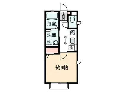 ロードサイド(1K/1階)の間取り写真