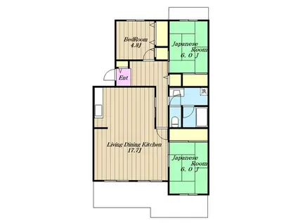 森の里くすのき台1号棟(3LDK/3階)の間取り写真