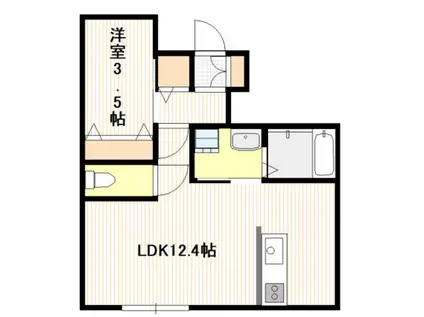 メゾン・エール玖波(1LDK/1階)の間取り写真