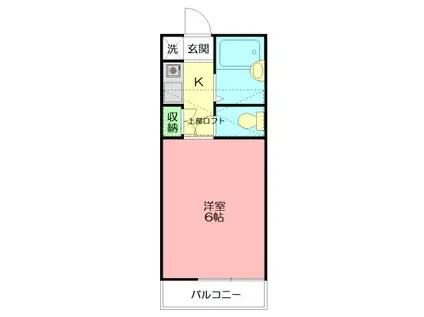 ルミエールミタ(1K/2階)の間取り写真