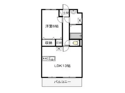 ルーナシティ(1LDK/2階)の間取り写真