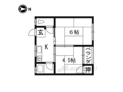 木ノ本ハイツ(2K/3階)の間取り写真