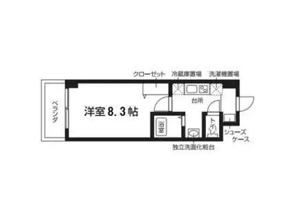 GRAND JET(1K/1階)の間取り写真