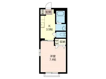 ステラ・ヒロ(1K/1階)の間取り写真