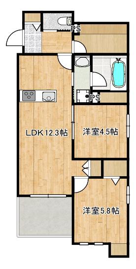 イースト SEDONAイーストセドナ(2SLDK/2階)の間取り写真