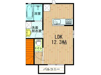 ポプラ・II(2LDK/1階)の間取り写真