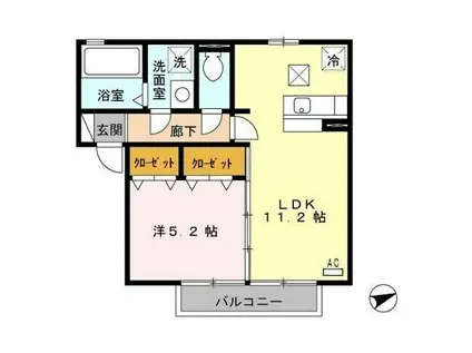 アルペジオ久原A(1LDK/2階)の間取り写真