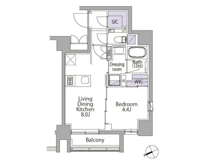イプセ代々木(1LDK/5階)の間取り写真