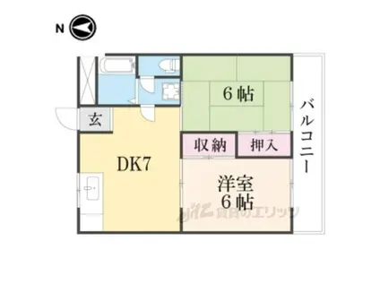 シャトレーハイツ光峰(2DK/3階)の間取り写真