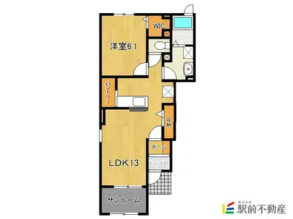 リバーサイドグレイス II(1LDK/1階)の間取り写真