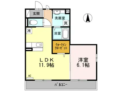 鳥羽リョウコウ(1LDK/3階)の間取り写真