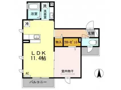 カメリア大森(1LDK/2階)の間取り写真