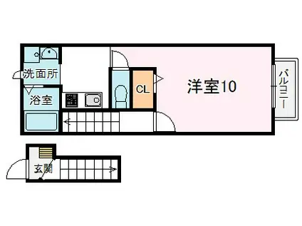 ドルチェ(1K/2階)の間取り写真