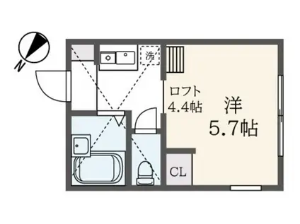 アリエッタ・K(1K/1階)の間取り写真
