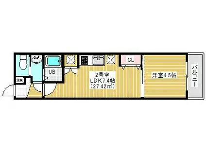 ARCENCIEL柏(1LDK/4階)の間取り写真