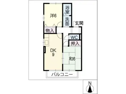 キジーアベニューIII(2DK/2階)の間取り写真