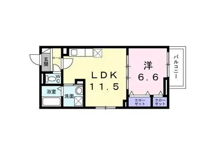 エルグ3(1LDK/2階)の間取り写真