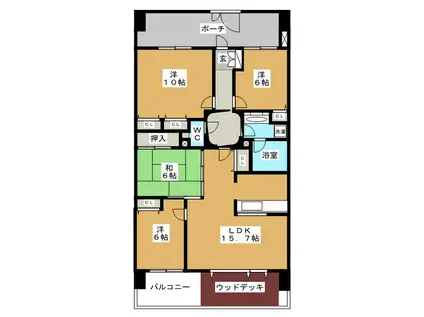 グランシティレイディアントアクアヴィータ(4LDK/7階)の間取り写真