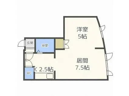 トキメック円山並木通I(1DK/2階)の間取り写真