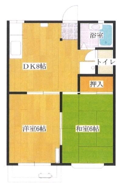 パラグレイス II(2DK/2階)の間取り写真