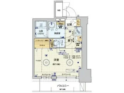 フォーリアライズ昭和南通II(1K/6階)の間取り写真